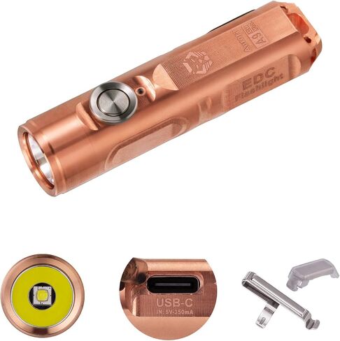 RovyVon A2 G4 USB-C LED Keychain Flashlight, 650 High Lumen Super Bright with EDC Pocket-Sized,Momentary On,Lock Mode,Type-C Rechargeable,Stainless Steel, Gift for Camping Emergency in Saudi Arabia