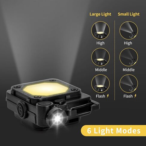 Cob Keychain Flashlight, 6 Light Modes 1500 Lumen, 2Pcs Mini Keychain Work Light, Small Flashlight Rechargeable with Bracket and Screwdriver, Emergency Light for Camping and Hiking in Saudi Arabia