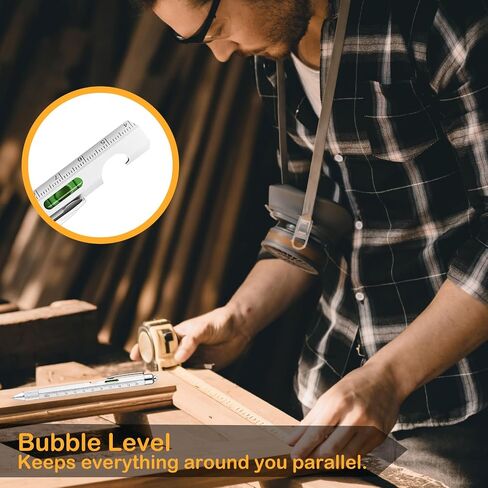 Dad Gifts for Men,Unique Gifts for Men,Multi-Tool Pen Set,Multitool pen with LED Pen Light, Stylus, Ruler, Level, Bottle Opener, Screwdriver, Ballpoint (Yellow) in Saudi Arabia