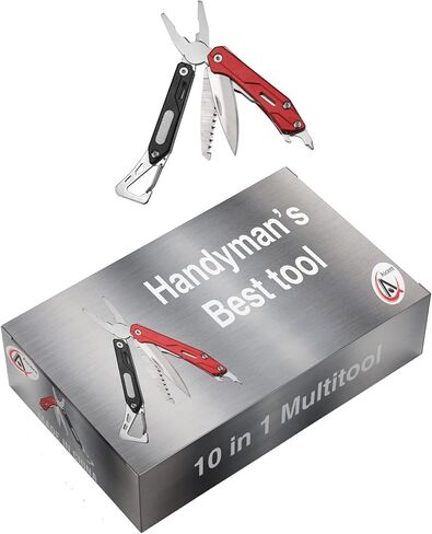 أداة هدايا Ascent Handyman DIY 10 في 1 بحجم الجيب، صندوق هدايا متعدد الأدوات، منشار يدوي لحامل حلقة المفاتيح للتخييم وصيد الأسماك والمشي لمسافات طويلة والصيد - فكرة هدية للأب والرجال والصديق والنساء in Kuwait