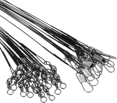PATIKIL Fishing Wire Leaders, Nylon-Coated Fishing Line Leaders with Swivel and Snap for Saltwater Freshwater in Saudi Arabia