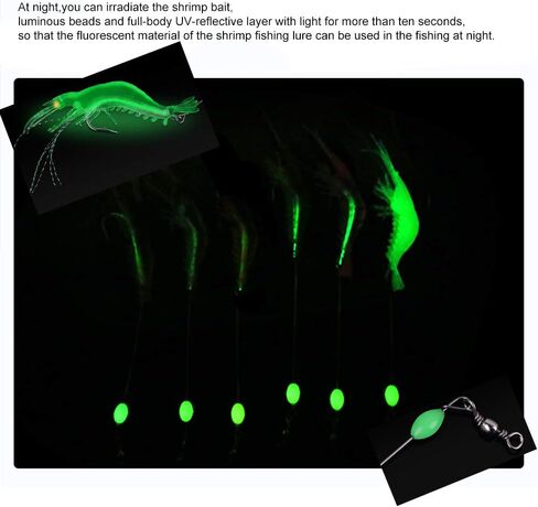 Artificial Luminous Shrimp Fishing Lure with Sharp Hook/Soft Silicon Lure/Sharp Shrimp Tackle Hook.（4-6pcs/lot 9cm 6g） WILLBUR in Saudi Arabia