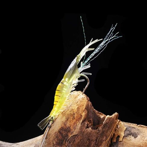 Artificial Luminous Shrimp Fishing Lure with Sharp Hook/Soft Silicon Lure/Sharp Shrimp Tackle Hook.（4-6pcs/lot 9cm 6g） WILLBUR in Saudi Arabia