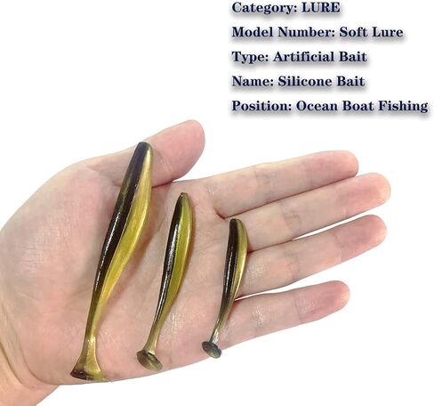 10 عبوات من طُعم الصيد الناعم، 55 مم 70 مم 100 مم Wobblers Bass Mandarin Fish Fishing Luggage Soft Luggers طعوم صناعية مزدوجة اللون من السيليكون in Saudi Arabia