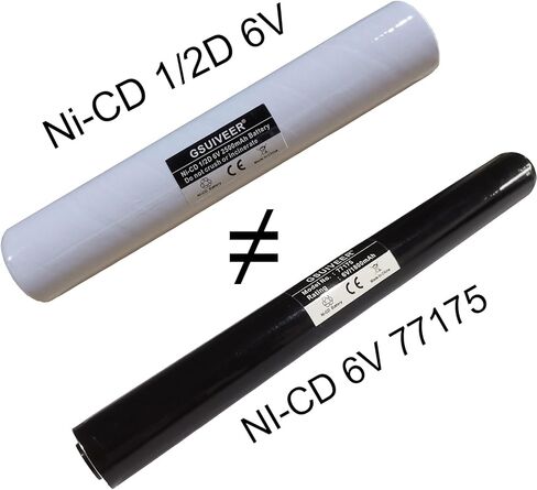 Ni-CD 1/2D 6V 2500mAh استبدال بطارية مصباح يدوي متوافق مع Streamlight 20170,26010,26060,26120,SL20/SL20S Maglight N38AF001A 20170 20X1701 (1 حزمة) in Kuwait