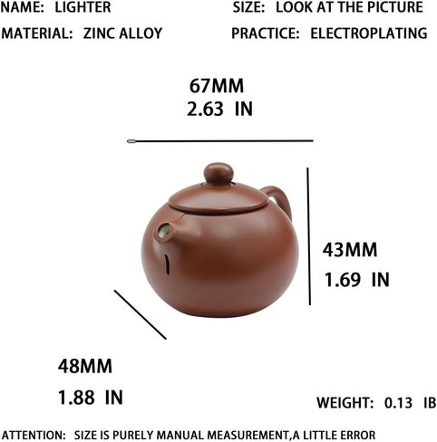 Creative Teapot Lighter, Refillable Butane Inflatable Lighter, Windproof Lighter, Cool Jet Flame Lighter, Torch Lighter, Birthday Party Camping Unique Men's Gift (No Gas)- Black in Saudi Arabia
