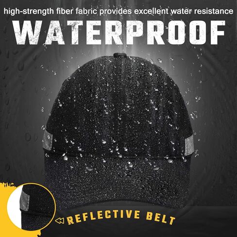 2 قطعة قبعة بيسبول عاكسة للماء للجري للنساء والرجال قبعات المطر عالية الوضوح باللون الأسود والبحري قبعة المشي لمسافات طويلة قابلة للتعديل للأنشطة الصيفية الخارجية in Kuwait