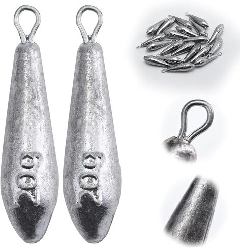 Goture Fishing Weights Sinkers Willow Leaf/Drop Shot/Bullet Weights with Swivel Sanp 5/10/15/20/30 PCS,Ideal Fishing Sinkers and Weights,Lead Weights for Accurate Casting and Versatile Angling in Saudi Arabia