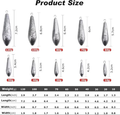 Goture Fishing Weights Sinkers Willow Leaf/Drop Shot/Bullet Weights with Swivel Sanp 5/10/15/20/30 PCS,Ideal Fishing Sinkers and Weights,Lead Weights for Accurate Casting and Versatile Angling in Saudi Arabia