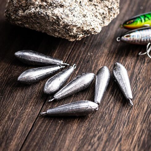 Goture Fishing Weights Sinkers Willow Leaf/Drop Shot/Bullet Weights with Swivel Sanp 5/10/15/20/30 PCS,Ideal Fishing Sinkers and Weights,Lead Weights for Accurate Casting and Versatile Angling in Saudi Arabia