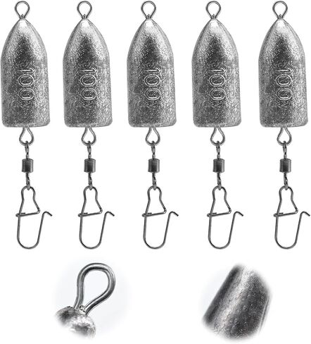 Goture Fishing Weights Sinkers Willow Leaf/Drop Shot/Bullet Weights with Swivel Sanp 5/10/15/20/30 PCS,Ideal Fishing Sinkers and Weights,Lead Weights for Accurate Casting and Versatile Angling in Saudi Arabia