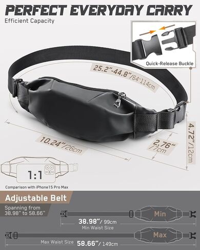 Anti Theft Fanny Pack for Running, Men's Fanny Pack Crossbody Belt Bags for Women Hiking Waist Pack with Adjustable Strap for Daily Use Traveling Cycling in Saudi Arabia