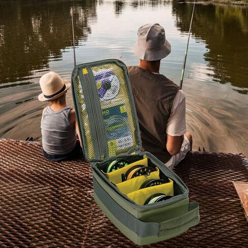 SOONHUA حقيبة صيد مقاومة للماء، حقيبة محمولة لقضيب حامل البكرة، حقيبة تخزين لأدوات الصيد، حقيبة تخزين بكرة معدات صيد الذبابة، حقيبة منظم لصيد الأسماك in Kuwait