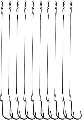 20pcs/Pack Octopus Fishing Hook Rigs with Leader Nylon Coated Fishing Wire Leader with Swivel for Saltwater Freshwater in Saudi Arabia