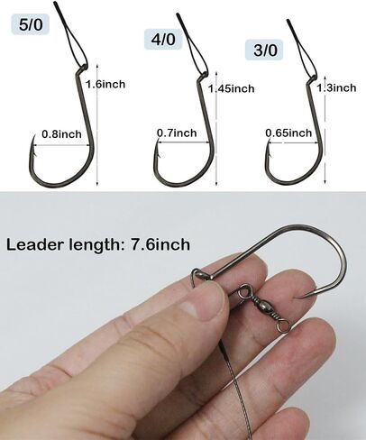 20pcs/Pack Octopus Fishing Hook Rigs with Leader Nylon Coated Fishing Wire Leader with Swivel for Saltwater Freshwater in Saudi Arabia