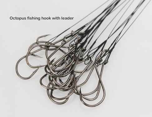 20pcs/Pack Octopus Fishing Hook Rigs with Leader Nylon Coated Fishing Wire Leader with Swivel for Saltwater Freshwater in Saudi Arabia