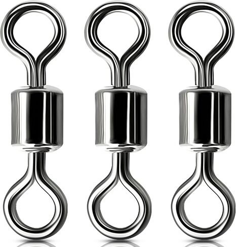 Barrel Swivels Fishing Swivel, 30Lb-1322Lb Stainless Steel Black Nickel Fishing Swivels Fishing Line Connector Freshwater Saltwater Fishing Tackle Accessories in Saudi Arabia