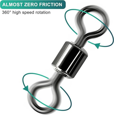 Barrel Swivels Fishing Swivel, 30Lb-1322Lb Stainless Steel Black Nickel Fishing Swivels Fishing Line Connector Freshwater Saltwater Fishing Tackle Accessories in Saudi Arabia
