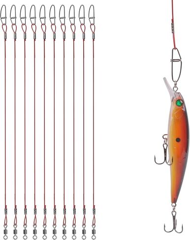 20PCS Fishing Leader Wire,150LB High Strenght Fishing Stainless Steel Wire Leader with Swivel Snaps Connect Tackle Lure Rig and Hooks 19.7inch in Saudi Arabia