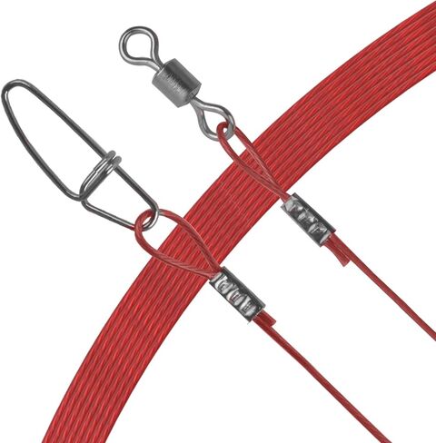 20PCS Fishing Leader Wire,150LB High Strenght Fishing Stainless Steel Wire Leader with Swivel Snaps Connect Tackle Lure Rig and Hooks 19.7inch in Saudi Arabia