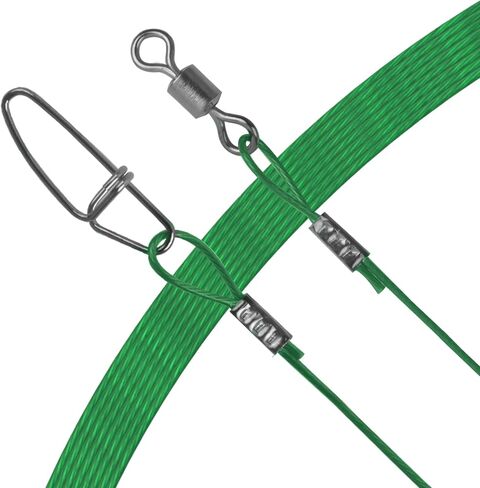 20PCS Fishing Leader Wire,150LB High Strenght Fishing Stainless Steel Wire Leader with Swivel Snaps Connect Tackle Lure Rig and Hooks 19.7inch in Saudi Arabia