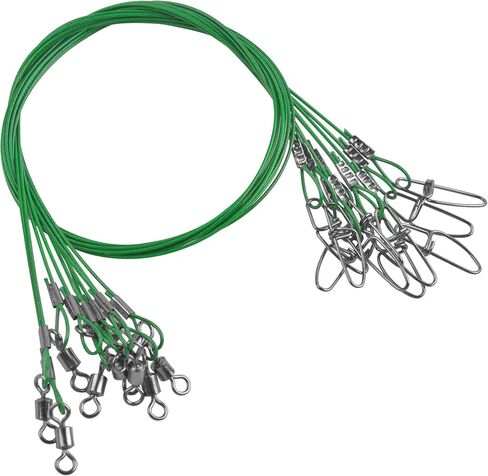 20PCS Fishing Leader Wire,150LB High Strenght Fishing Stainless Steel Wire Leader with Swivel Snaps Connect Tackle Lure Rig and Hooks 19.7inch in Saudi Arabia