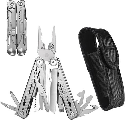 Multitool Pliers, 18-in-1 Portable Multi Tool with Pliers and Wire Cutter Stainless Steel Foldable Multitools for Survival,Camping,Exploring with Black sheath in Saudi Arabia