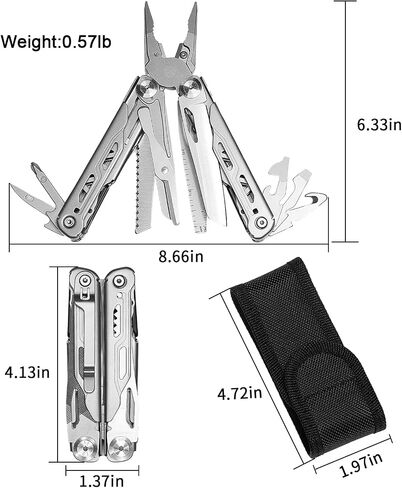 Multitool Pliers, 18-in-1 Portable Multi Tool with Pliers and Wire Cutter Stainless Steel Foldable Multitools for Survival,Camping,Exploring with Black sheath in Saudi Arabia