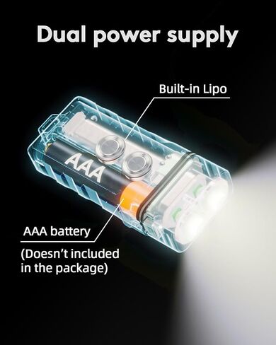 RovyVon E3 Keychain Flashlight-700 Lumen Dual Power Rechargeable with Lockout Mode, Waterproof for Everyday Carry, Camping, Hiking, Emergency in Saudi Arabia