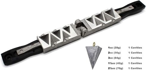 Dimatteo 32 pcs Fishing Pyramid Sinker Mold Kits 1oz 1.5oz 2oz 2.5oz 3oz 5 Cavities in Saudi Arabia