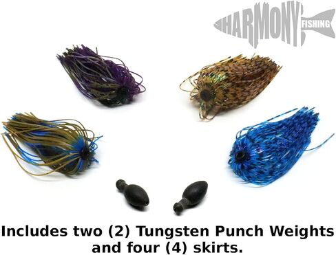 Harmony Fishing - Tungsten Skirted Punch Weight/Slither Rig MSS Kit [Pack of 2] (Modular Skirt System) in Saudi Arabia