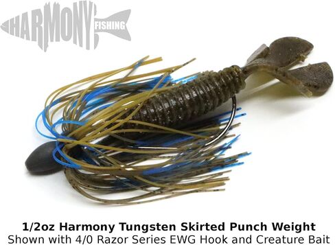 Harmony Fishing - Tungsten Skirted Punch Weight/Slither Rig MSS Kit [Pack of 2] (Modular Skirt System) in Saudi Arabia
