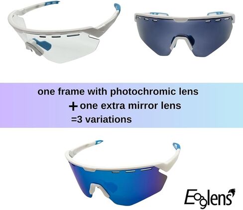 Outdoor Sports PC photochromic with extra mirror lens Cycling Sunglasses for Men Women TR90 Frame UV Protection in Saudi Arabia