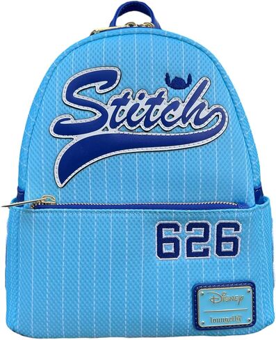 حقيبة ظهر صغيرة من Loungefly Disney Lilo & Stitch Team Stitch Jersey، باللون الأزرق in Saudi Arabia