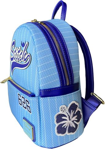 حقيبة ظهر صغيرة من Loungefly Disney Lilo & Stitch Team Stitch Jersey، باللون الأزرق in Saudi Arabia