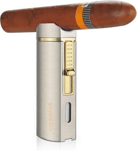 Torch Lighter with Punch Triple Jet Flame Refillable Butane Windproof Lighters with Stand on Top(Black) in Saudi Arabia