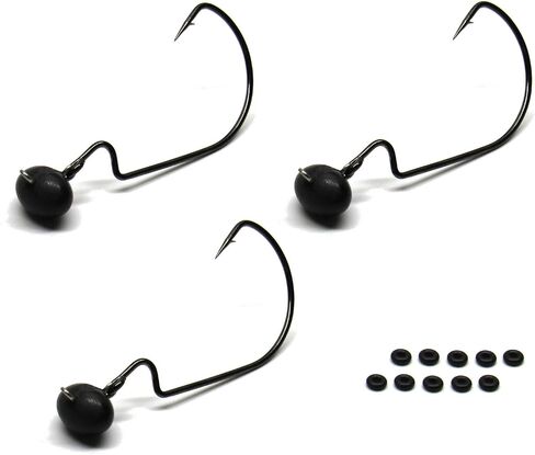 Harmony Fishing - Tungsten Swing Football Jigs [Pack of 3 w/ 10 Bait Pegs] (swinging football/rugby jigs with hooks for bass fishing) in Saudi Arabia
