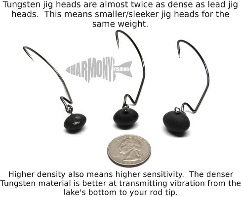 Harmony Fishing - Tungsten Swing Football Jigs [Pack of 3 w/ 10 Bait Pegs] (swinging football/rugby jigs with hooks for bass fishing) in Saudi Arabia
