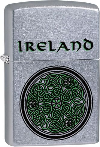 Zippo Lighter: Ireland Celtic Knot - Street Chrome 79254 in Saudi Arabia