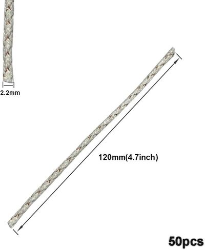 50 قطعة من فتيل الألياف الزجاجية ومادة القطن ملحقات ولاعة البنزين الكيروسين (الفتيل العالمي)، كاكي فاتح in Kuwait