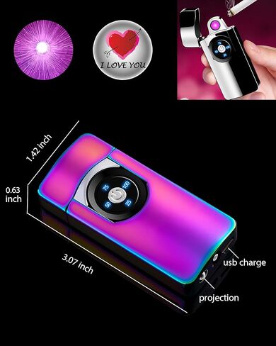 ولاعات قوس كهربائي قابلة لإعادة الشحن، ولاعة بلازما USB لهب دوار بارد مقاوم للرياح مع جهاز عرض in Kuwait