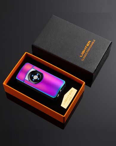 ولاعات قوس كهربائي قابلة لإعادة الشحن، ولاعة بلازما USB لهب دوار بارد مقاوم للرياح مع جهاز عرض in Kuwait