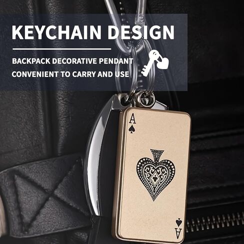 Cool Metal Poker Ace Cards Lighters Refillable, Novelty Vintage Dazzling & Ultra-Cool Lighter, Unique Gifts for Men Gifts Candles BBQ Camping (No Butane Fuel) (08#) in Saudi Arabia