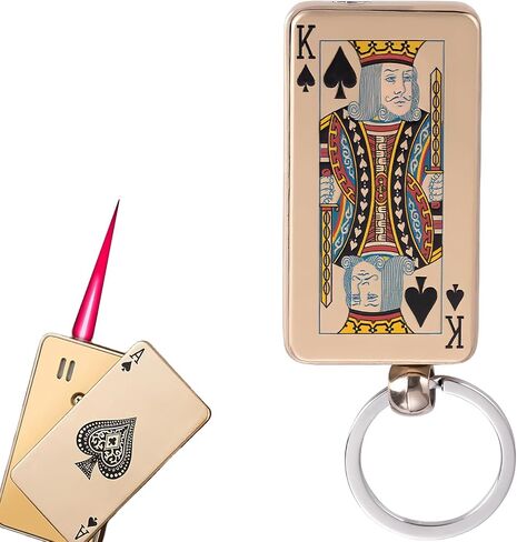 Cool Metal Poker Ace Cards Lighters Refillable, Novelty Vintage Dazzling & Ultra-Cool Lighter, Unique Gifts for Men Gifts Candles BBQ Camping (No Butane Fuel) (08#) in Saudi Arabia