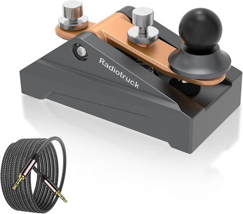 CW Morse Code Key - Pocket Morse Code Telegraph Key Aluminum Alloy Base Grey for Amateur Radio Ham Operators, Adjustable Tension (Blue-09B) in Saudi Arabia