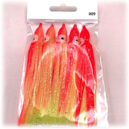 St. Pete 4"/10cm Glow Soft Plastic Octopus Squid Skirt Fishing Lures Hoochies Trolling Jigging Saltwater Freshwater Lure Set for Bass Salmon Trout Fluke Sets of 25 or 50 in Saudi Arabia