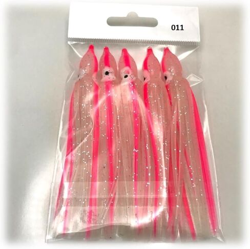 St. Pete 4"/10cm Glow Soft Plastic Octopus Squid Skirt Fishing Lures Hoochies Trolling Jigging Saltwater Freshwater Lure Set for Bass Salmon Trout Fluke Sets of 25 or 50 in Saudi Arabia