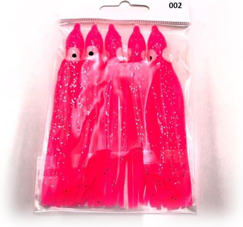 St. Pete 4"/10cm Glow Soft Plastic Octopus Squid Skirt Fishing Lures Hoochies Trolling Jigging Saltwater Freshwater Lure Set for Bass Salmon Trout Fluke Sets of 25 or 50 in Saudi Arabia