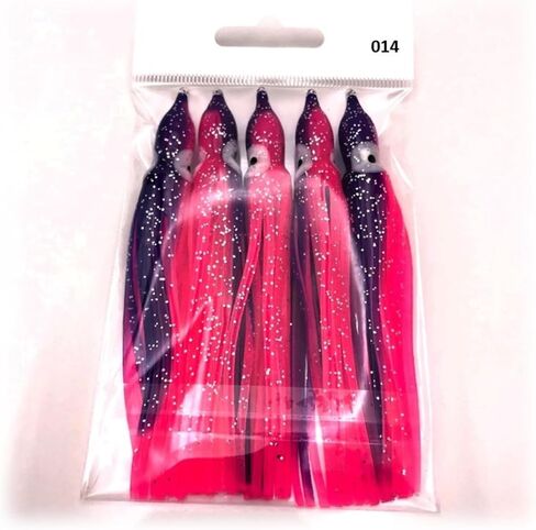 St. Pete 4"/10cm Glow Soft Plastic Octopus Squid Skirt Fishing Lures Hoochies Trolling Jigging Saltwater Freshwater Lure Set for Bass Salmon Trout Fluke Sets of 25 or 50 in Saudi Arabia