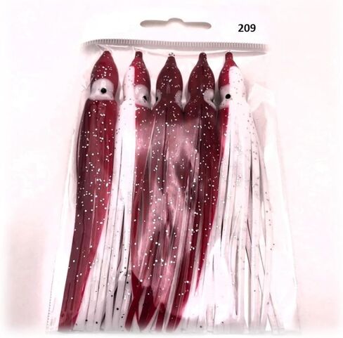 St. Pete 4"/10cm Glow Soft Plastic Octopus Squid Skirt Fishing Lures Hoochies Trolling Jigging Saltwater Freshwater Lure Set for Bass Salmon Trout Fluke Sets of 25 or 50 in Saudi Arabia